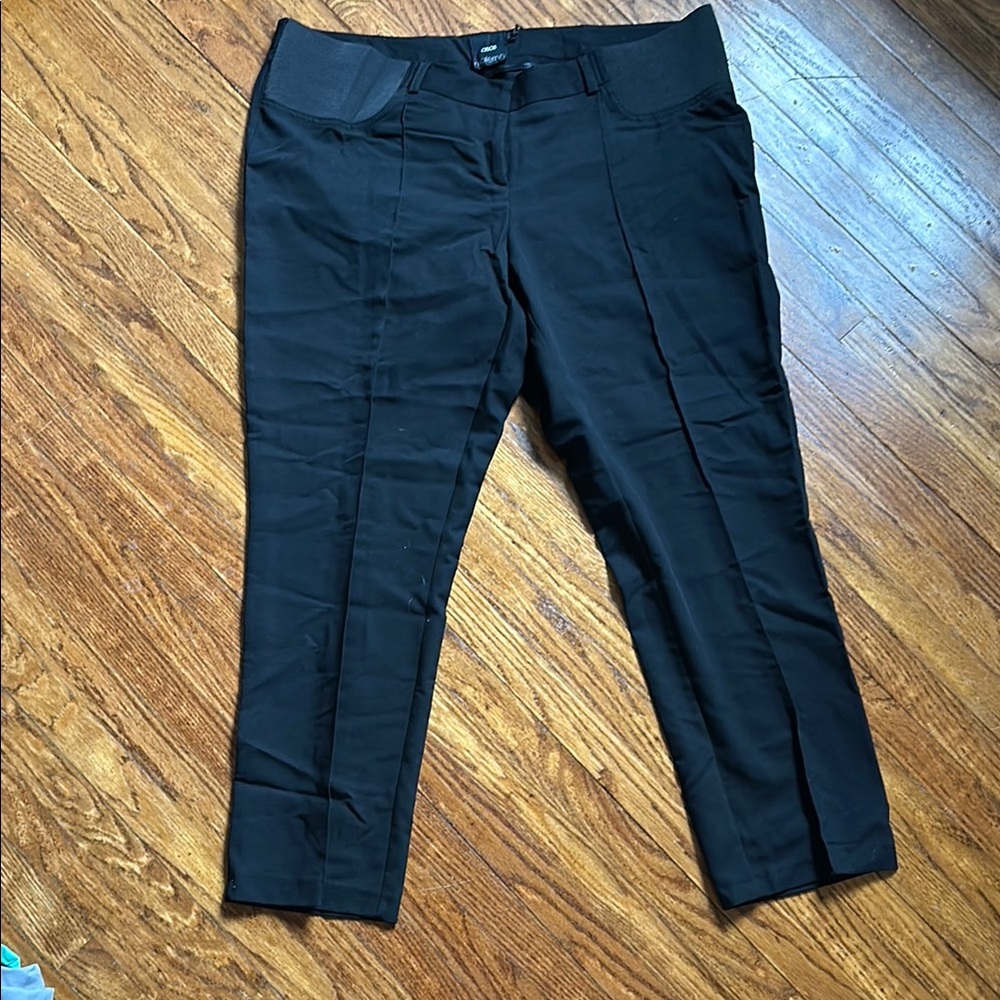 Black Slim Fit Maternity Dress Pants